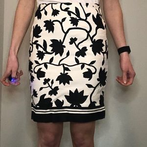 NWT loft black and white pencil skirt